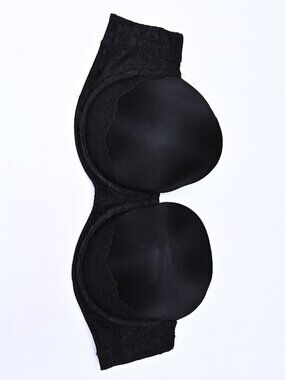 Torrid Curve Women's Strapless Push-Up Smooth Lace Black Bra Size 44D